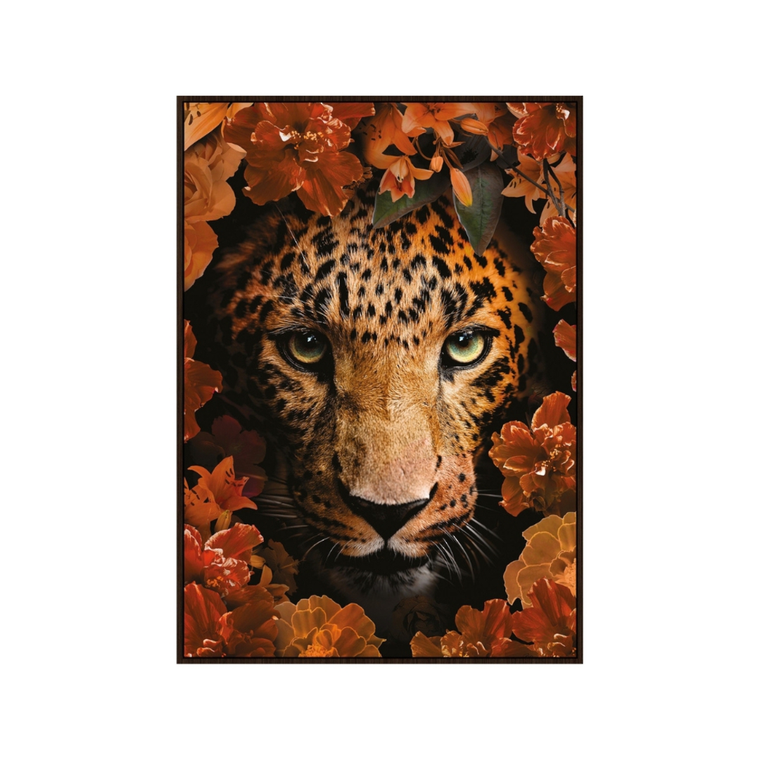 Jaguar in Autumn Leaves Wall Art image 0